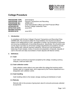 Payment Transaction and Recording Procedure