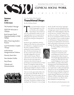 CLiNiCAL SOCiAL WORk Transitional Steps