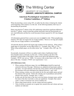 APA Citation Guidelines