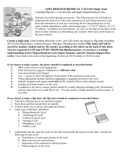 APES BIOGEOCHEMICAL CYCLES Study Tool