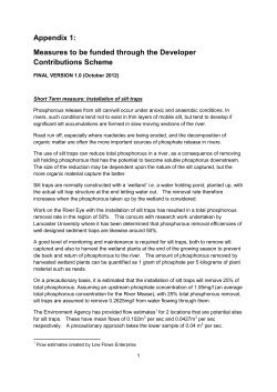 Appendix 1: Measures to be funded through the Developer