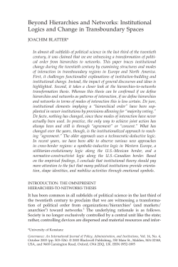 Beyond Hierarchies and Networks: Institutional Logics and Change