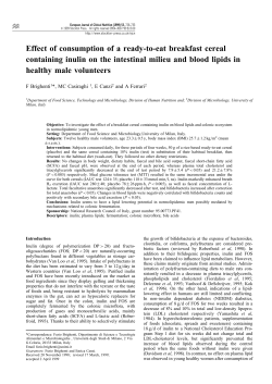 Effect of consumption of a ready-to-eat breakfast cereal