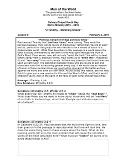 Men`s Bible Study Lesson 8