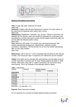Abstract formatting instructions