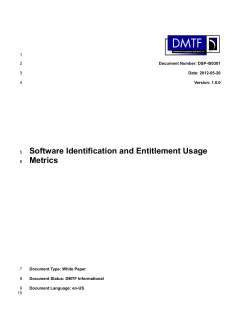 Software Identification and Entitlement Usage Metrics