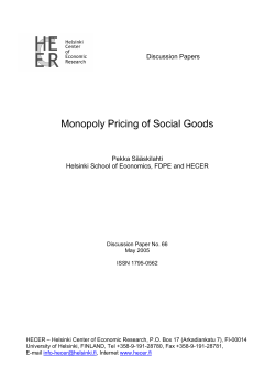 Monopoly Pricing of Social Goods