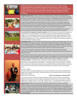 Fall 2013 - Madison Friends of International Students