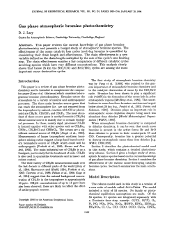 Gas phase atmospheric bromine photochemistry