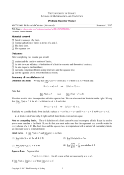 Problem Sheet 5 - School of Mathematics and Statistics, University