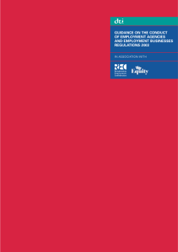 guidance on the conduct of employment agencies and employment
