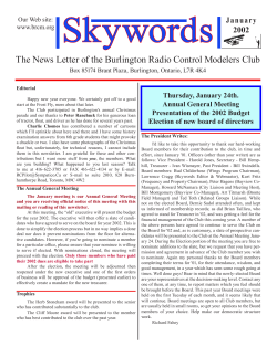 January - Burlington Radio Control Modellers