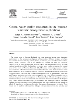 Coastal water quality assessment in the Yucatan Peninsula