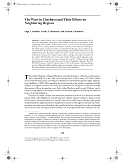 The Wars in Chechnya and Their Effects on Neighboring Regions