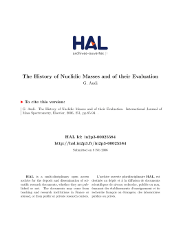 The History of Nuclidic Masses and of their Evaluation - HAL