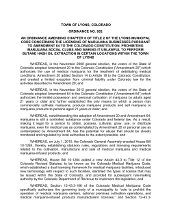 Medical Marijuana Businesses Chapter 6 Article 4