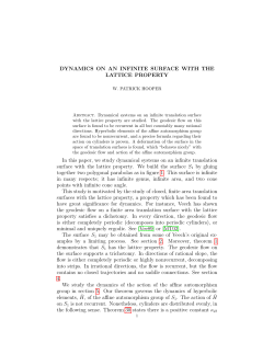 DYNAMICS ON AN INFINITE SURFACE WITH