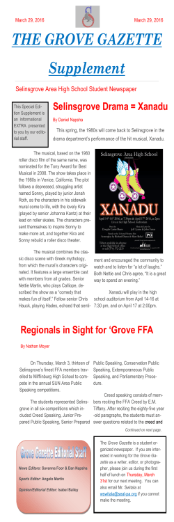 March 29, 2016 Supplement - Selinsgrove Area School District