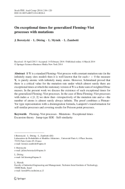 On exceptional times for generalized Fleming&ndash;Viot processes with
