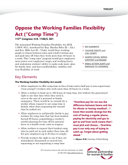 Oppose the Working Families Flexibility Act (&ldquo;Comp Time&rdquo;)