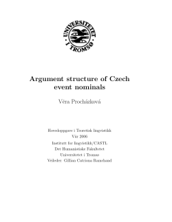 Argument structure of Czech event nominals