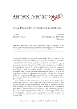 Print this article - Aesthetic Investigations