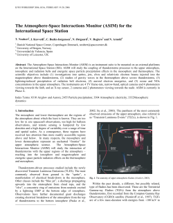 The Atmosphere-Space Interactions Monitor (ASIM)