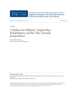 "Children Are Different": Implicit Bias, Rehabilitation, and the "New