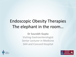 Endoscopic Obesity Therapies The elephant in the room&hellip;