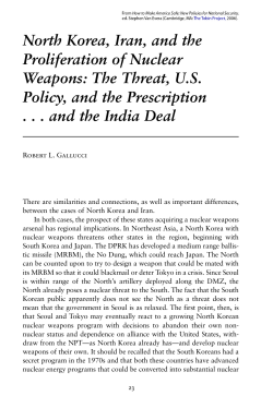 North Korea, Iran, and the Proliferation of Nuclear Weapons: The