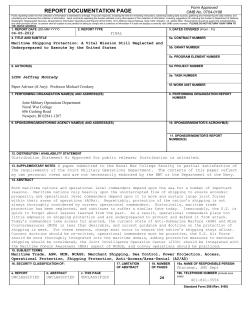 Maritime Shipping Protection: A Vital Mission Still Neglected and