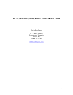 Plan for talk - UCL Discovery