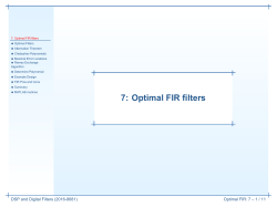 7: Optimal FIR filters