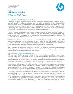 HP Policy Privacy and Data Protection