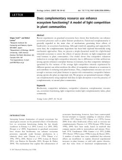 Does complementary resource use enhance ecosystem functioning