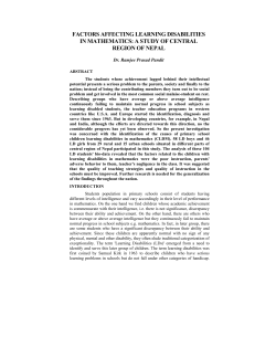 factors affecting learning disabilities in mathematics