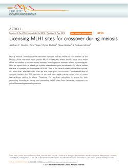 Licensing MLH1 sites for crossover during meiosis