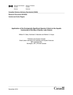 Application of the Ecologically Significant Species