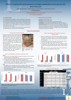 Effect of organosolv pretreatment on biogas production
