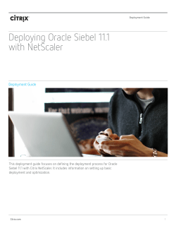 Deploying Oracle Siebel 11.1 with NetScaler