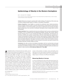 Epidemiology of Obesity in the Western Hemisphere