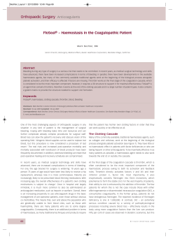 Orthopaedic Surgery Anticoagulants