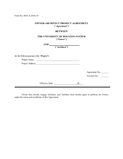 OWNER-ARCHITECT PROJECT AGREEMENT