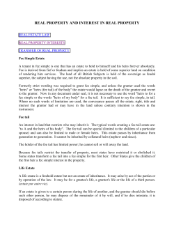 REAL PROPERTY AND INTEREST IN REAL PROPERTY