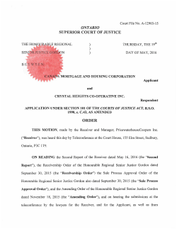 Order (approving Second Report, increasing borrowing