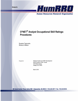 O*NET Analyst Occupational Skill Ratings