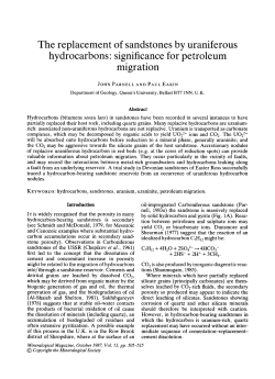 The replacement of sandstones by uraniferous hydrocarbons