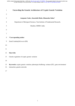 Unraveling the Genetic Architecture of Cryptic Genetic