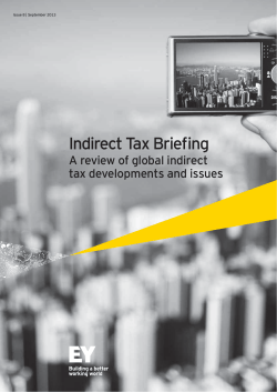 Indirect Tax Briefing Issue 8