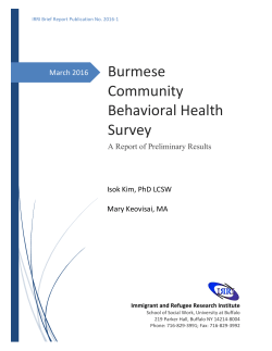 Burmese Community Behavioral Health Survey